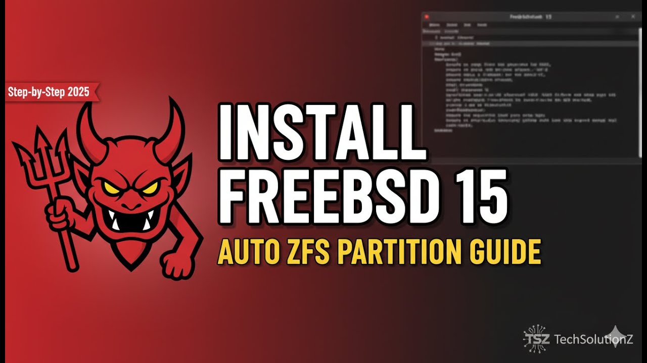 How to Install FreeBSD 15 on a New PC | Automatic ZFS Partition | Step-by-Step Guide (2025)