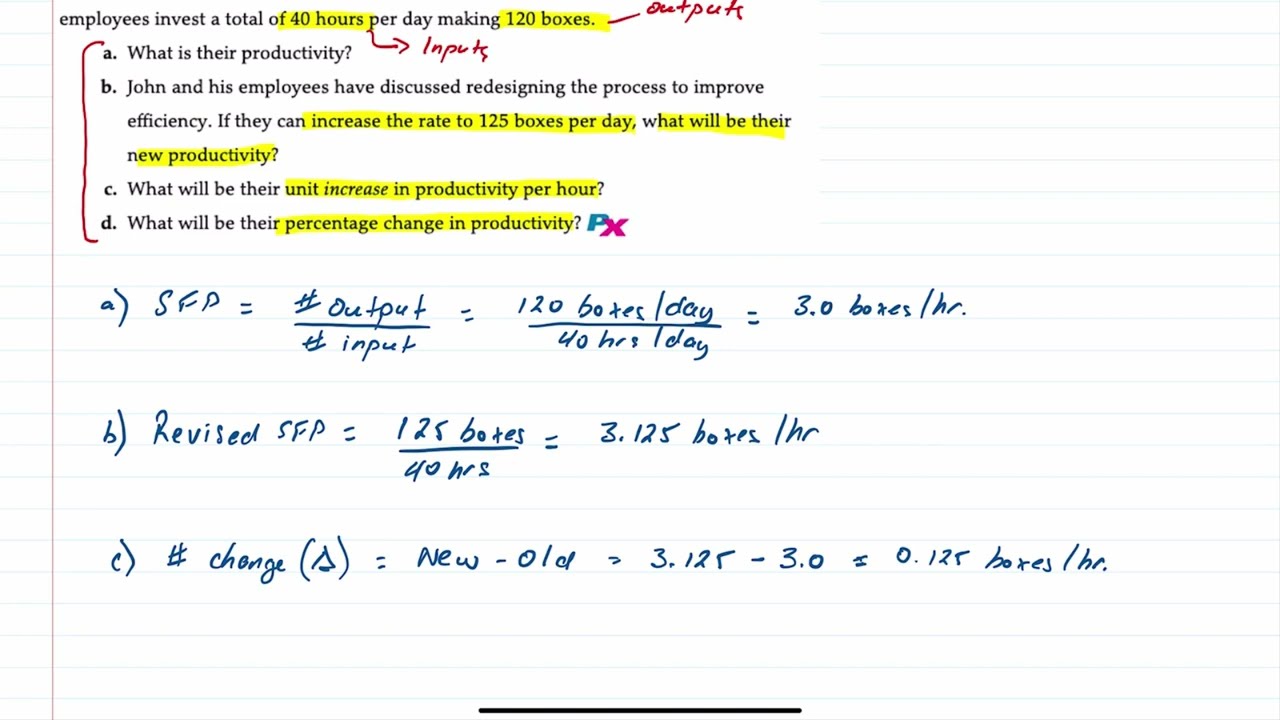 Operations Management: Basic Single-Factor Productivity
