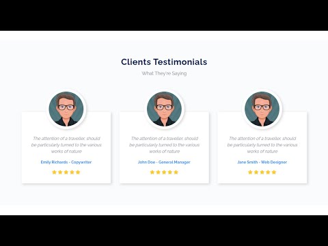 Responsive Client Testimonial Section using HTML CSS and Flexbox | Step by Step Tutorial