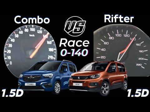 Peugeot Rifter 1.5 BlueHdi 130 Hp VS Opel Combo life E 1.5 130 Ps disel 0-130 acceleration Battle