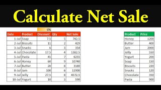 Calculate Net Sale In Excel