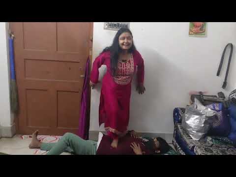 Stomach trampling kiya bhai k uper 😂 // funny video// entertainment video 