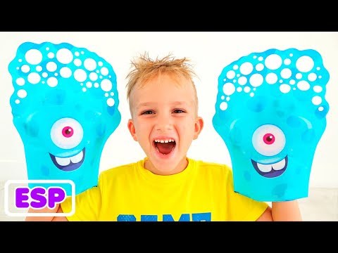 Nikita y Vlad en la fiesta de la espuma