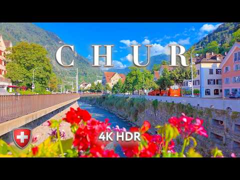 Switzerland Chur 🇨🇭 Exploring the Beauty of Graubünden 4K HDR / OLDEST CITY Evening Walking tour