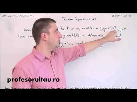 Inele de polinoame   teorema impartirii cu rest   definitii - profesorultau.ro