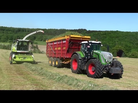 Gras Hakselen 2018 : Vital Laschet / Claas Jaguar 960 / Fendt 936