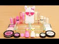 Pink Vs White Mixing Makeup Eyeshadow Into Slime ASMR