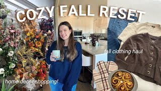 FALL RESET VLOG 🍂☕️— fall shopping, decorating, clothing haul, autumn bucket list & baby update!