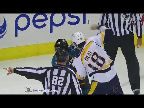 James Neal vs Tommy Wingels Dec 13, 2014
