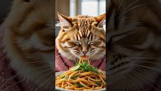 ASMR cat eat Thai food #eatingsounds #asmr #food #cat #แมวส้ม #animation
