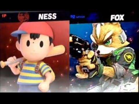 Super Smash Bros. Ultimate: Ness (Ander) Vs Fox (Skarfelt) UKVS Gameplay (No Items)