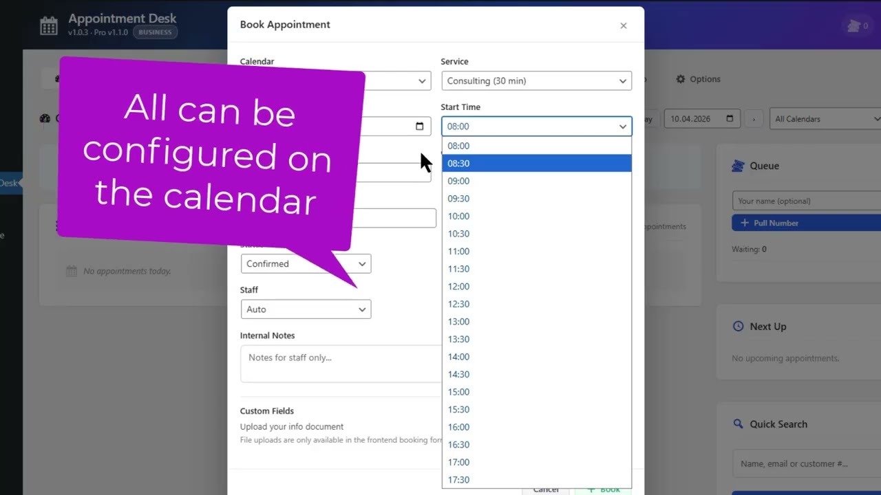 Reception Cockpit: Handle Your Entire Front Desk in One Screen - Vollstart Appointment Desk Tour