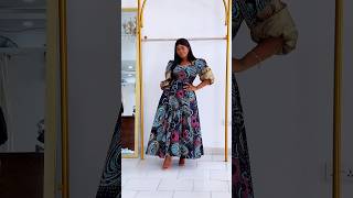 Stunning Ankara Long Gown Dress Embroidery with gold ornaments #zamakalefashion #africandresssty