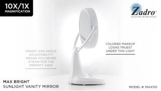 Product video: Zadro Max Bright Sunlight Vanity Mirror 10X/1X