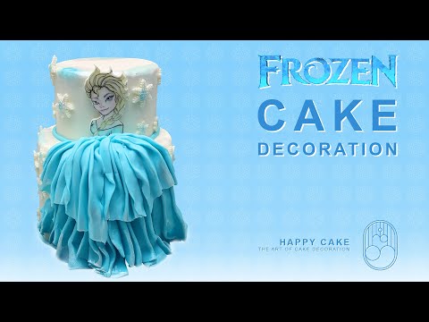 How to make a Frozen Cake | Fondant Decoration | Happycake Tutorials