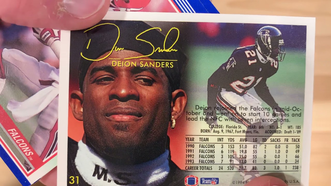 Deion Sanders Baseball and Football Card Collection