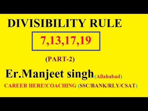 Divisibility by 7,13,17,19