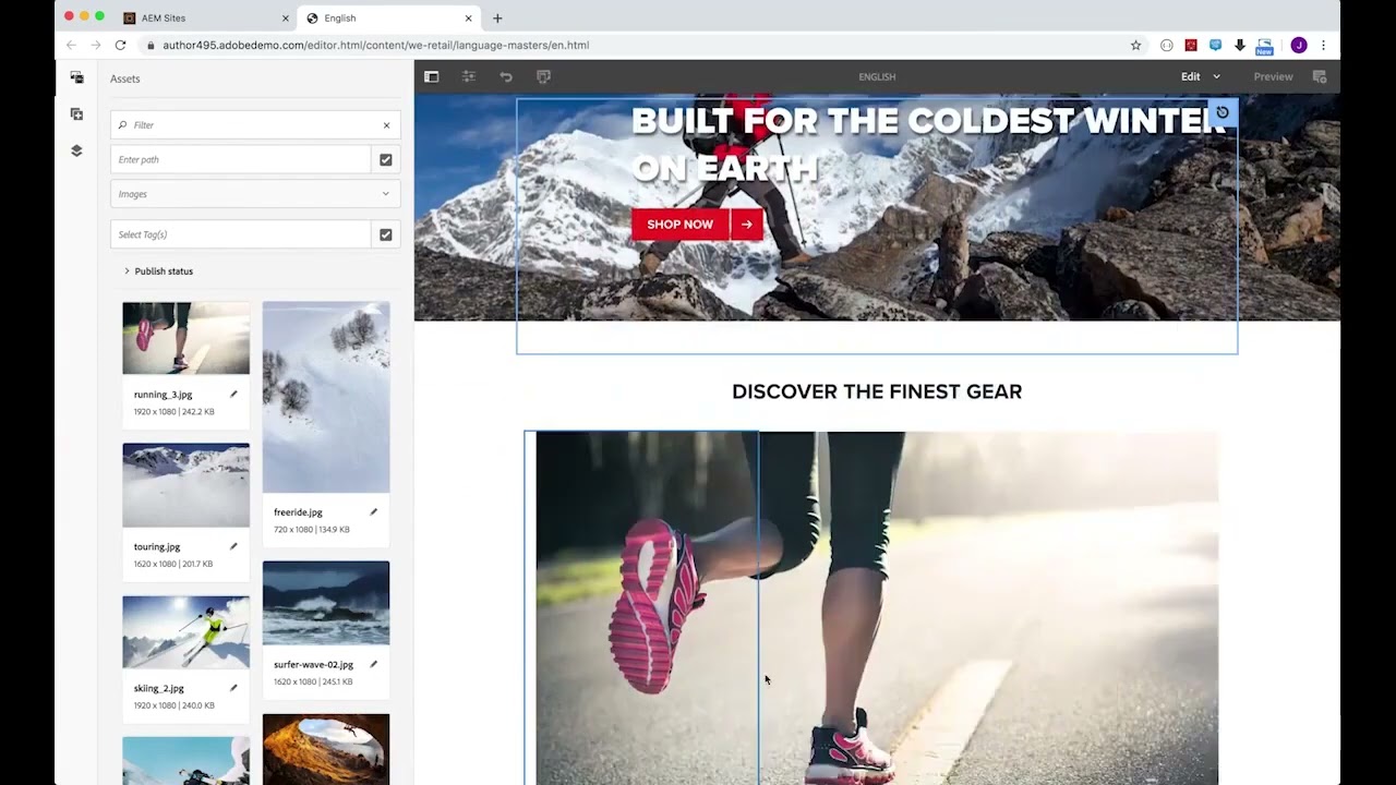 AEMS Page Authoring with Responsive Components Components#spot