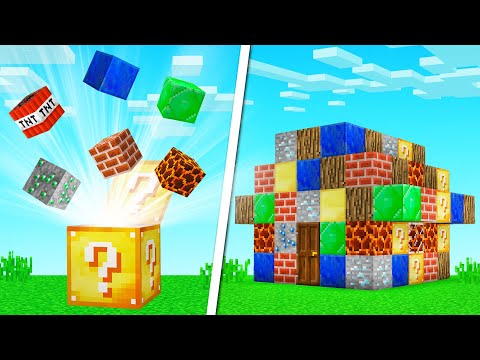 BUILD CHALLENGE Only Using LUCKY BLOCKS! (Minecraft)