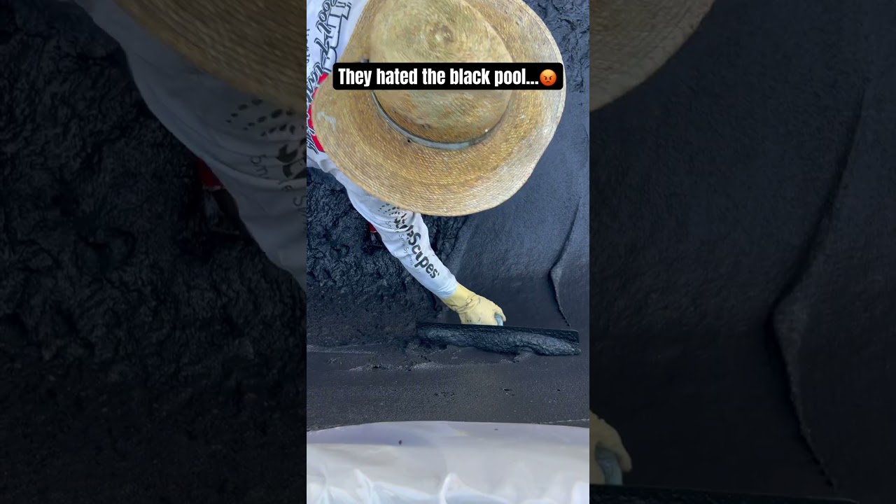 They hated the black pool 😡 satisfying plaster installation—start to finish #construction #diy