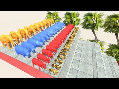 Dinosaur Race get a Gold Pig #2 - Animal Revolt Battle Simulator