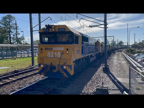 Pacific National 8218, 8173, 8217 & 8222 with 5938 at Morisset - 31/8/23
