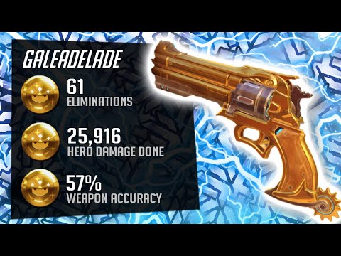 61 elims - Gale Aimbot Nano McCree and Soldier 76! 57% Accuracy! [ Overwatch Season 27 Top 500 ]