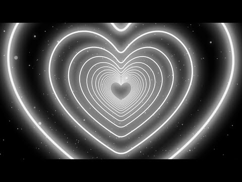 Neon Heart Tunnel🖤🤍Black and White Heart Background | Heart Moving Background Loop [2 Hours]