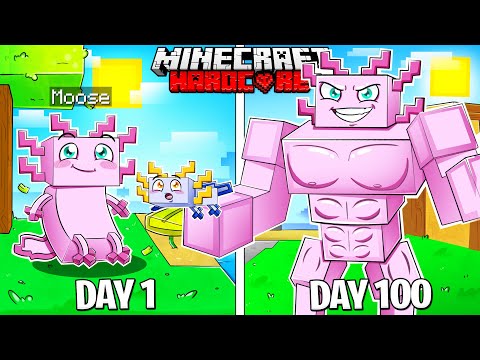 I Survived 100 Days as a AXOLOTL in HARDCORE Minecraft!