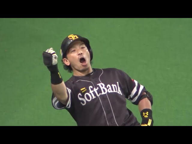 【6回表】ホークス・松田 快音響かせる一発を放ち 「熱男ー」!! 2016/10/15 CS Final F-H