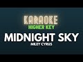 Miley Cyrus Midnight Sky HIGHER Key Karaoke Instrumental