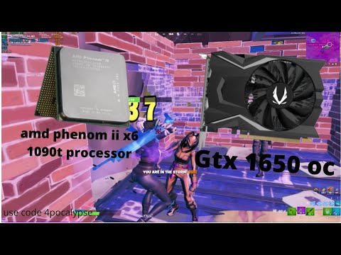 AMD PHENOM II X6 1090T (10 year old cpu) + GTX 1650 oc In 2020 Fortnite benchmark  Performance mode