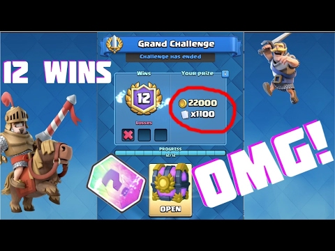 12 WIN GRAND CHALLENGE!! Huge Chest Opening! 12-1 | Nearly Undefeated Deck! (3.3 Elixir)