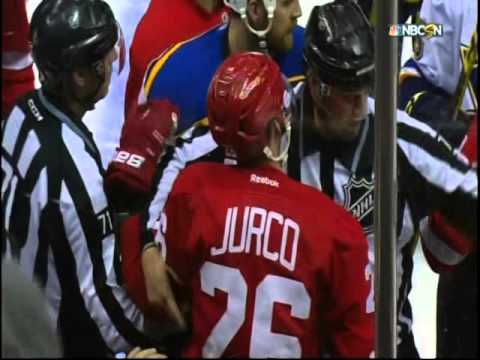 Tomas Jurko Cross Check on Scottie Upshall