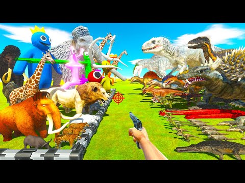 Carnivore Dinosaurs & Reptiles VS Rainbow Friends & Ice Age Animal - Animal Revolt Battle Simulator