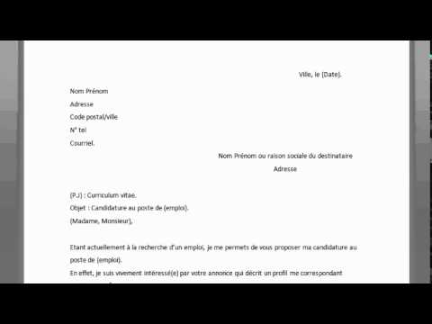 COMMENT REDIGER UNE LETTRE DE MOTIVATION POUR EMPLOI