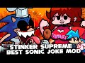 FNF BEST SONIC JOKE MOD VS Sonic Stinker Supreme LYRICS GAME OVER CUTSCENE