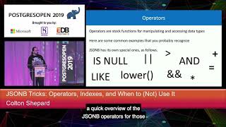 Download the video "PostgresOpen 2019 JSONB Tricks"
