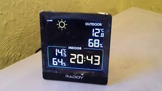 WF-50V Thermometer Hygrometer Wireless Weather Station Temperature & Humidity Monitor 5.0’’ VA