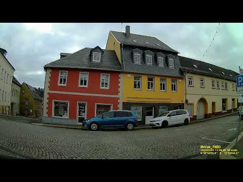 D: Pausa. Stadt Pausa-Mühltroff. Vogtlandkreis. Rundfahrt durch die Stadtmitte. Januar 2022