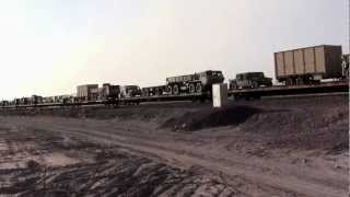 preview picture of video 'BNSF Needles sub - Military Train - Hector Mine Road - 17'