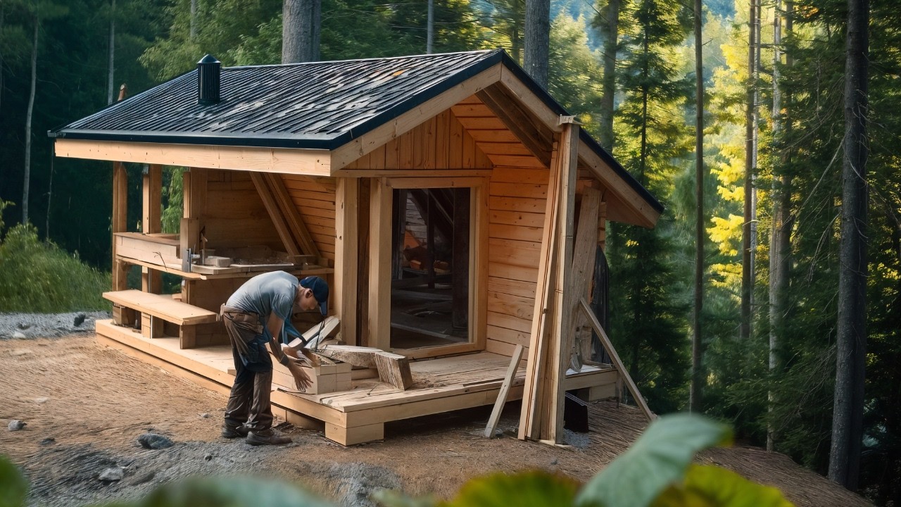 A Man Builds his Workshop in a FOREST far from Civilization