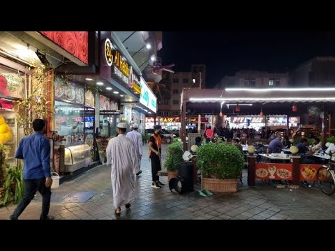 Exploring Dubai Al Muteena District at night time