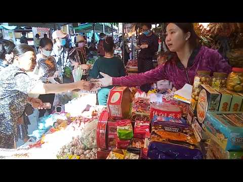 Morning Walk Around At Boeung Trabaek Market - Local Market Food View And People Activities