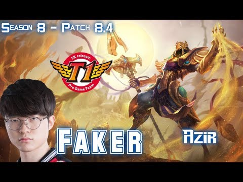 SKT T1 Faker AZIR vs TWISTED FATE Mid - Patch 8.4 KR Ranked