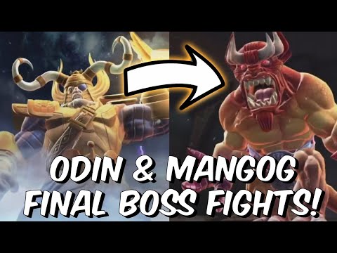 Odin & Mangog Final Boss Fights & Ultimate Moves - Cavalier Quest - Marvel Contest of Champions