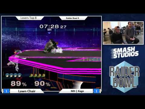 Raider Bowl 4 - Lawn Chair (Marth/Fox) vs MH | Kage (Ganondorf) - Top 8 (Re-Upload)