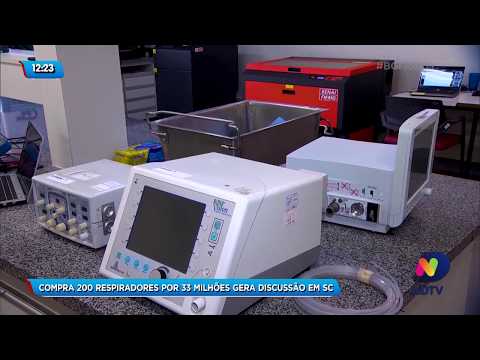 Compra 200 respiradores por R$ 33 milhões gera discussão em SC