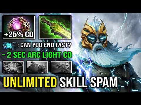 WTF 2 Seconds CD Arc Lightning | Unlimited Skills Spam with Octarine Carry Zeus Dota 2