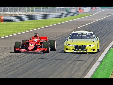 Ferrari F1 2018 vs BMW CLS Hommage Concept - Monza